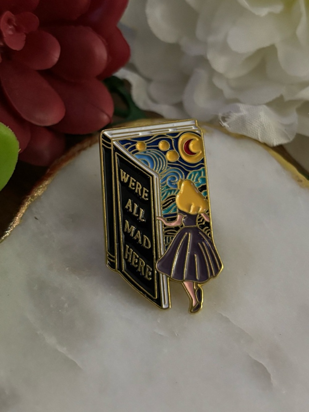 “We’re All Mad Here” Alice in Wonderland Inspired Enamel Pin